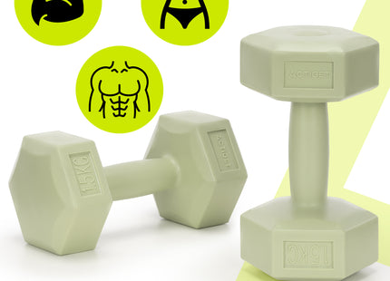 Dumbbell Set - 1,5 KG - Groen - Oefengewichten