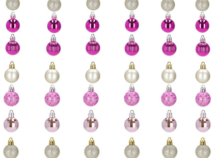 Kerstballen | 54 Stuks | 3 cm | Roze/Goud