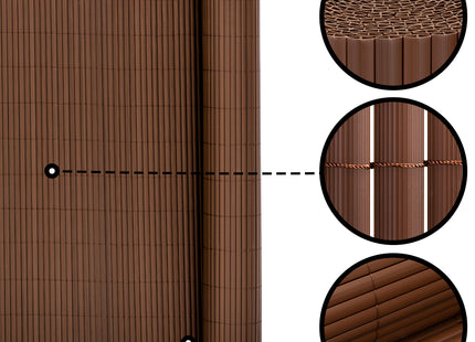 Balkonscherm - Privacyscherm - Hoge Kwaliteit - Waterbestendig - UV-bescherming - 1x4 m - Bruin - PVC