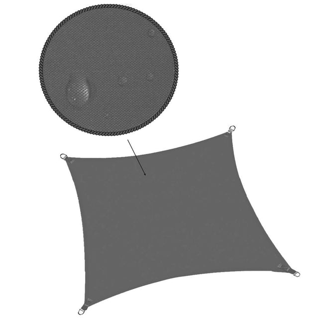 Schaduwdoek | Zonnezeil | Vierkant | 3 x 3 m | 90% Schaduw | Grafiet | 160 g/m2