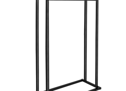 Handdoekrek | Metaal/Bamboe | Staand | Zwart