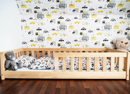 Kinderbed - Bed - Valbeveiliging - Lattenbodem - Hout - Lichtbruin - 200 x 80cm