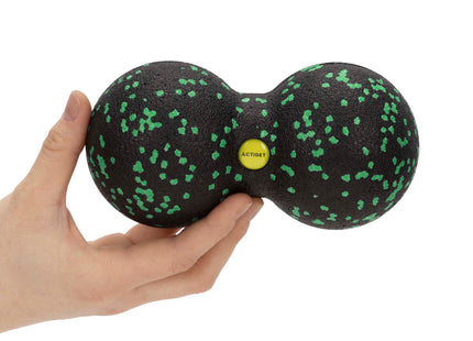 Massage Bal | Triggerpoint Bal | Peanut Ball | Lacrosse Bal | Massage | Groen/Zwart | 16 cm