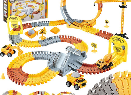Racebaan | Bouwplaats | Inclusief Trucks | 180 Delen | Multicolor