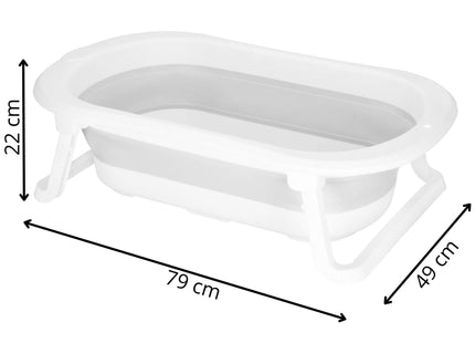 Opvouwbaar Baby Bad - Opvouwbaar - Draagbaar - Met Stop - Tot 12 Maanden - 40 L - Wit - 79 x 49 x 22 cm