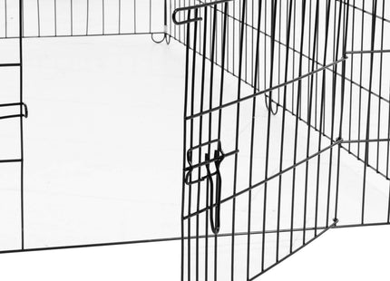 Hondenbench - Dierenkooi - Dierenbox - Metaal - Zwart - 165 x 85 x 73 cm