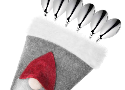 Bestekhouder - Bestekzakje - Kerst - Kerstversiering - Kabouters - Grijze Hoed - 2 stuks