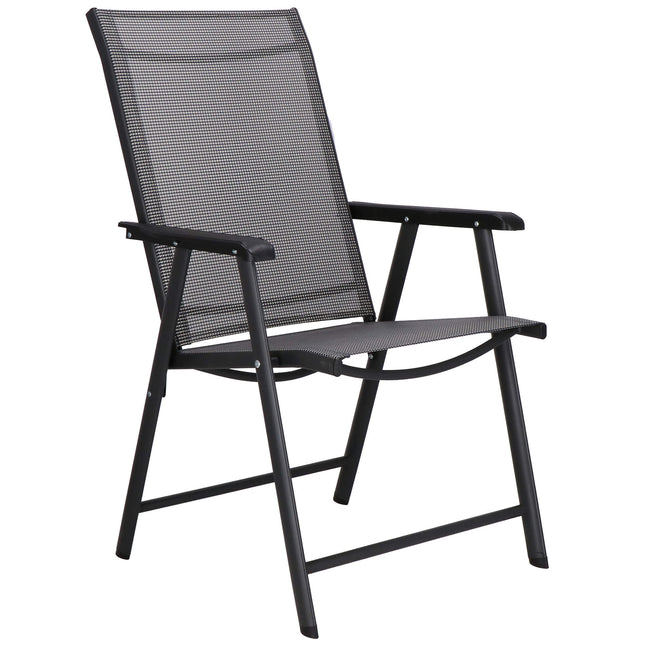 Terrasstoel - Tuinstoel - Metaal - Grijs/Zwart - 150 KG