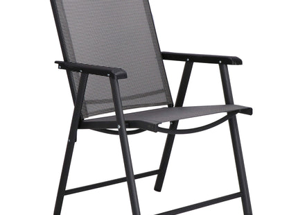 Terrasstoel - Tuinstoel - Metaal - Grijs/Zwart - 150 KG