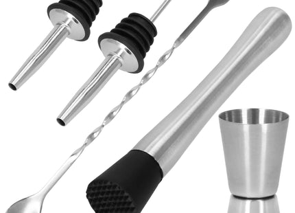 Cocktail Set | 6-Delige Cocktail Shaker Set | Cocktailset | Bartender set | RVS | Zilverkleurig