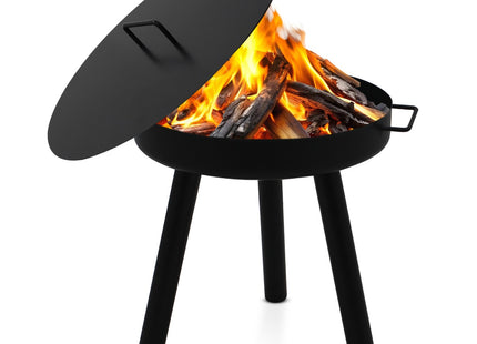 Deksel voor vuurschaal - Vuurkorf - Vuurhaard - Tuinhaard - Staal - Ø60 cm - Zwart