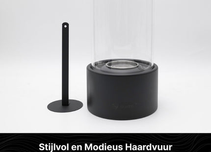 Bio Ethanol Sfeerhaard | Tafelhaard | Binnen & Buiten | Rond | Zwart | ⌀ 15 CM