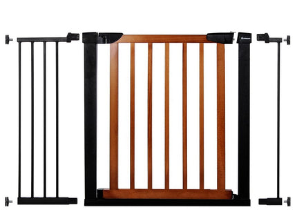 Traphekje | 111 - 117 cm | Traphek | Veiligheidshekje | Metaal | Hout | Zwart/Bruin