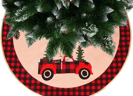 Kerstboomrok | 91 cm | Rood/Zwart/Geruit