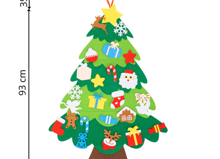 Decoratieve Kerstboom  | Kerstdecoratie | Vilt | 93 Cm | Veelkleurig