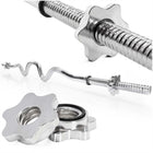 Actiget®  Curlstang | Halterstang | Barbell | Chroomstaal | Verbogen | 120 cm | 25 mm | 2 Klemmen