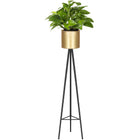 Staande Plantenbak | Plantenbakken | Metaal Zwart/Goud | 73 cm