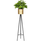 Staande Plantenbak | Plantenbakken | Metaal Zwart/Goud | 73 cm