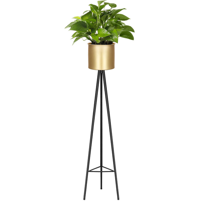 Staande Plantenbak | Plantenbakken | Metaal Zwart/Goud | 73 cm