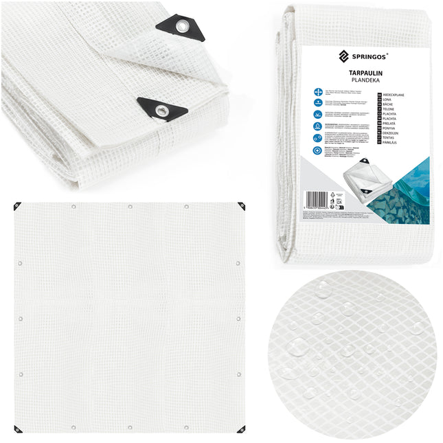 Afdekzeil | Dekzeil | Zeildoek | Waterdicht | PVC | 3 x 4 m | 100 g/m2 | Transparant