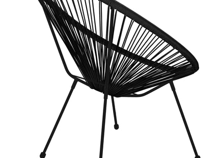 Tuinstoel - Draad - Rotan - Zwart - 87 x 70 x 73 CM