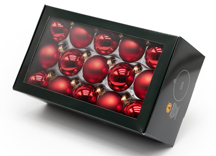 Kerstballen Glas | 30 Stuks | Mix | Glas | Mat | Glans | Rood |