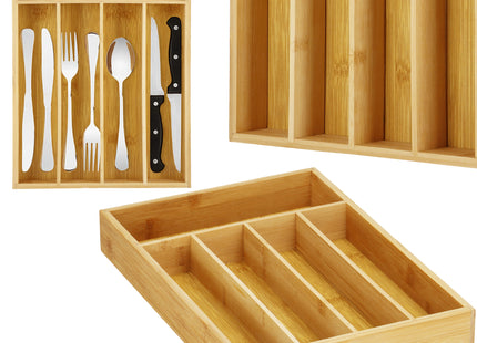 Bestekbak - Bestekhouder - Bestek Organizer - Bamboe - 25x35x5 CM