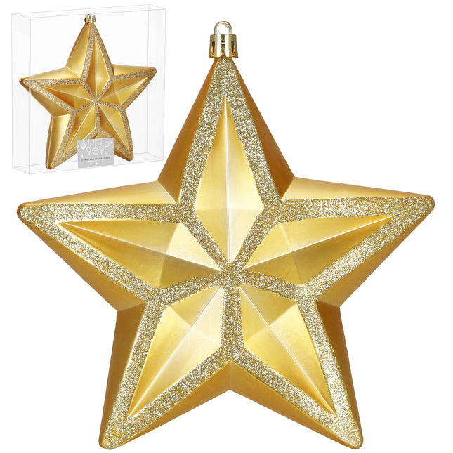 Kersthanger | Kerstster | Goud | Glitters | 15 cm
