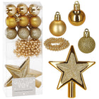 Kerstballen Set  | 11 Stuks | Kralen | Piek | Goud