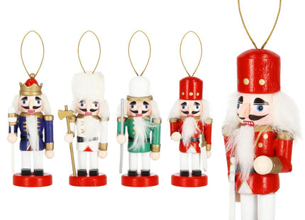 Notenkraker Kerst | Houten Soldaat | Kerstversiering | 4 Stuks | Multicolor | 10 cm