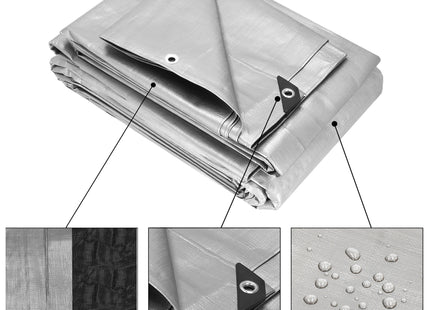 Afdekzeil | Dekzeil | Zeildoek | Waterdicht | PVC | 3 x 4 m | 260 g/m2 | Grijs