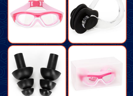 Duikbril - Zwembril - Kinderduikbril - Inclusief Oordoppen En Neusklem - Verstelbaar - Unisex - Roze