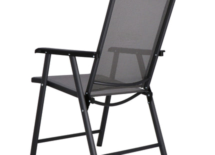 Terrasstoel - Tuinstoel - Metaal - Grijs/Zwart - 150 KG