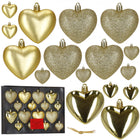 Kerstballen | 16 Stuks | 5/6/7 cm | Goud | Hartjes