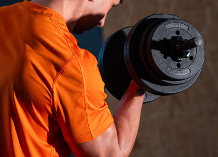 Dumbellset - 30 KG - Halter Verlengstuk - Verstelbaar - Complete Set - Thuis Sporten - Zwart