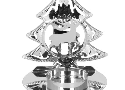 Kandelaar | Kaarshouder | Lichtkaarshouder | Kerstboom | Rendier | Zilver