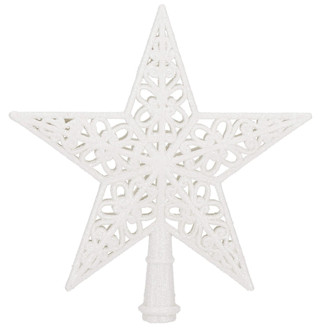 Kerstboom Piek | GlitterSter | 21 cm | Zilver