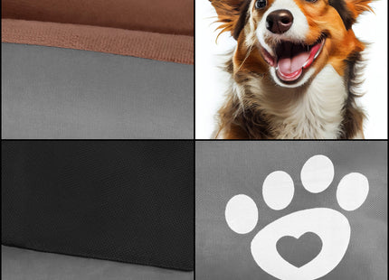 Hondenmand | Kattenmand | Polyester | 45x39x13,5 cm | Bruin/Grijs | Maat S