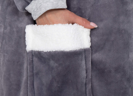 Oversized Fleece Deken/Trui - Oversized Deken - Oversized Trui - Hoodie - Capuchon - Donkergrijs