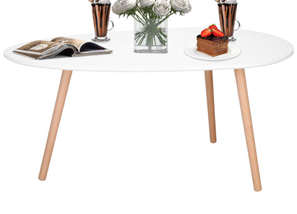 Salontafel - Scandinavische Stijl - Woonkamer - Eetkamer - Driehoekig - Wit - 100x50 cm