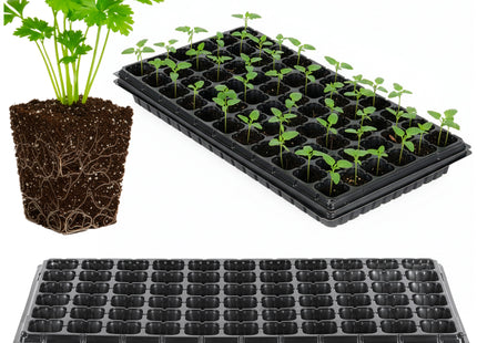 Moestuinbakken - 2 stuks -  Zaailingen Tray - 66 Cellen Kweker voor Groenten en Kruiden - Geschikt voor beplanting