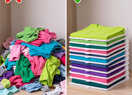 Kledingopbergorganizer - Kledingrek - 10 Vakken - T- Shirt - Wit
