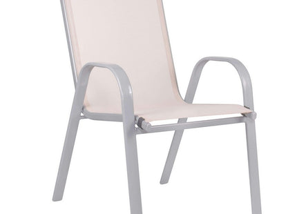 Tuinstoel | Tuinstoelen | Tuinstoel Buiten | Staal & Textileen | 130 kg | Crème