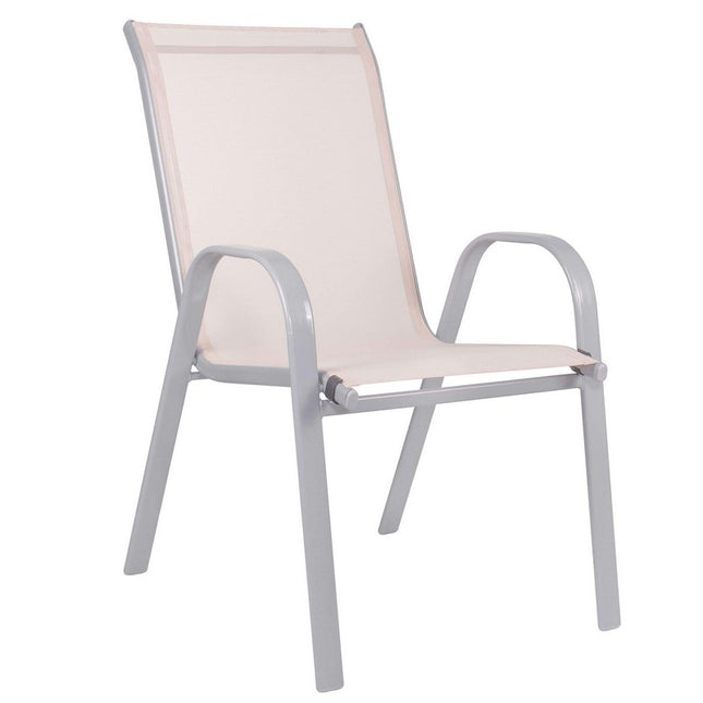 Tuinstoel | Tuinstoelen | Tuinstoel Buiten | Staal & Textileen | 130 kg | Crème