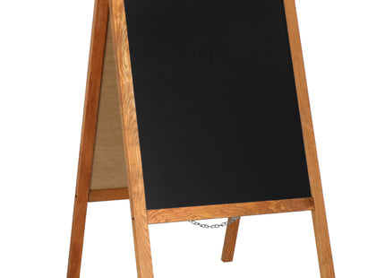 Krijtstoepbord - Krijtbord - Dubbelzijdig - Horeca - Reclame - Buiten - Zwart - Bruin