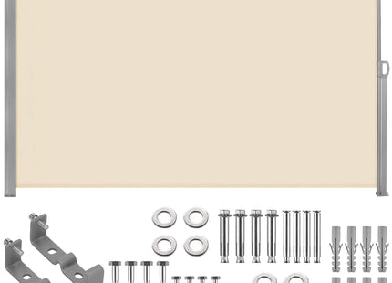 Windscherm - Tuinscherm - Oprolbaar - Waterbestendig - Staal - Aluminium - Lichtbeige - 300 X 200 CM