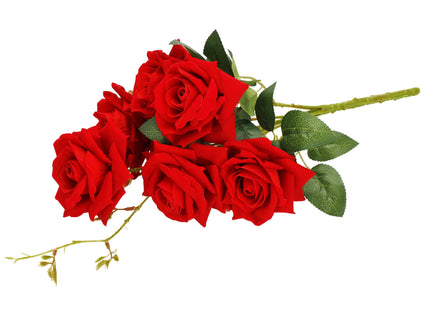Kunstboeket - Sierboeket - Decoratief - Rozen - Decoratief - 6 Rozen - 55 cm