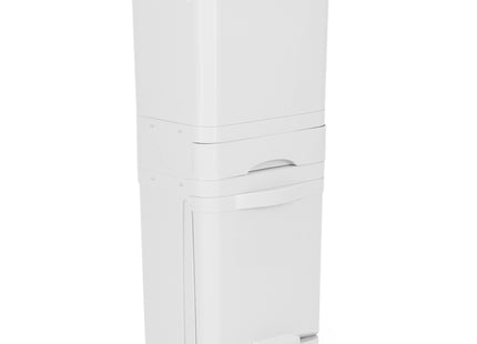 Prullenbak - Afvalbak - Vuilnisbak - Vuilbak - Op Wielen - Afvalscheidingsbakken -  3 Delig - 42 Liter - 83,5 x 42 x 28,5 Cm - Wit