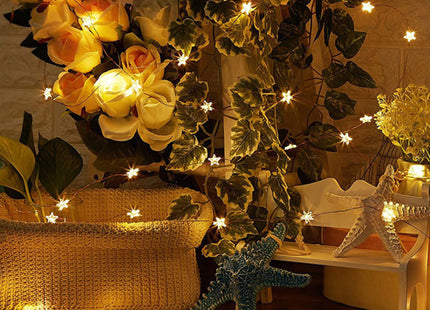 Kerstverlichting - Kerstboomverlichting - Sterren - 20 LED - Warm Wit