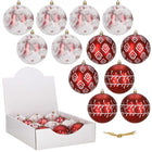 Kerstballen | 12 Stuks | 6 cm | Rood/Wit